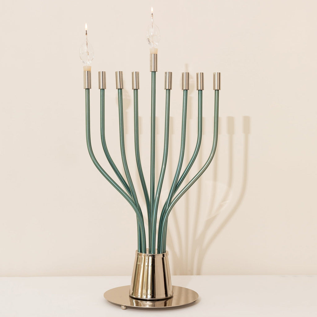 Majestic Nickel Hanukkah menorah – The Holy Spirit Series