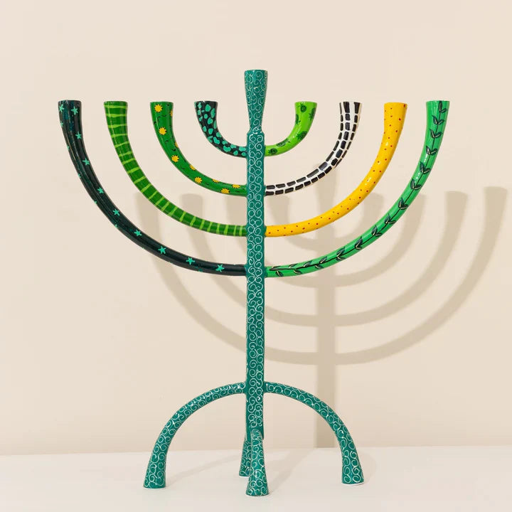 Luxury Hand-Crafted Enamel Chanukah Menorah – The Classic Premium Series