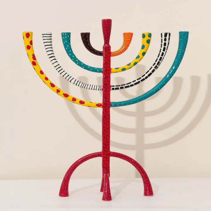 Enamel-Colored Luxury Hand-Crafted Menorah – The Classic Premium Series