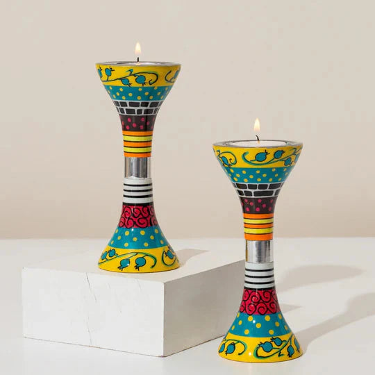 Modern Handcrafted Enamel Judaica Masterpiece – Premium Shabbat Series