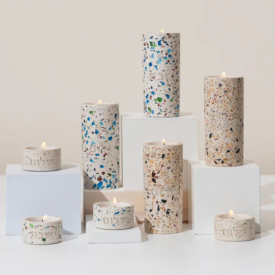 Terrazzo Candle Holder Pair for Shabbat – Terrazzo Series