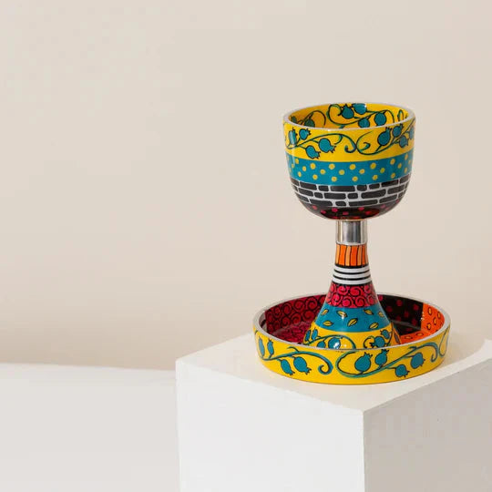 Modern Handcrafted Enamel Judaica Masterpiece – Premium Shabbat Series