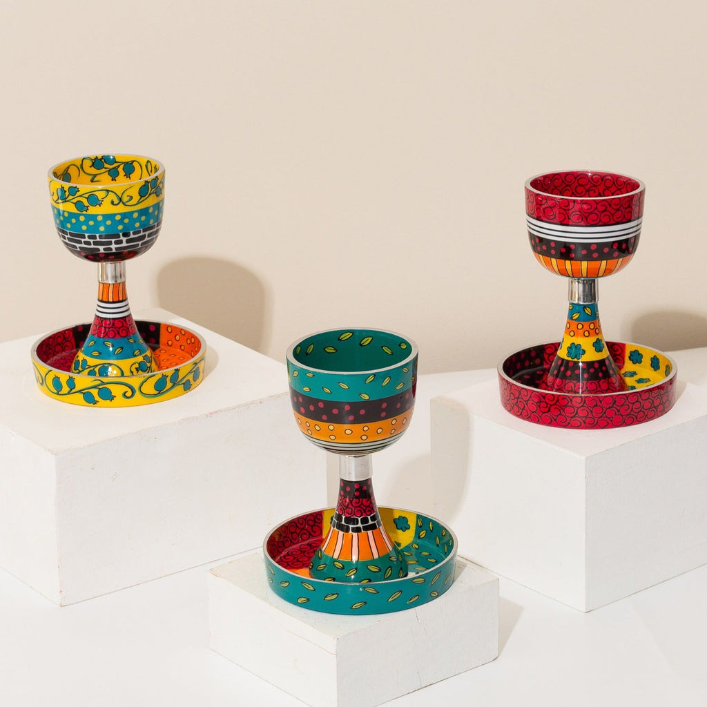Artisan Enamel Kiddush Cup for Shabbat – Classic Premium