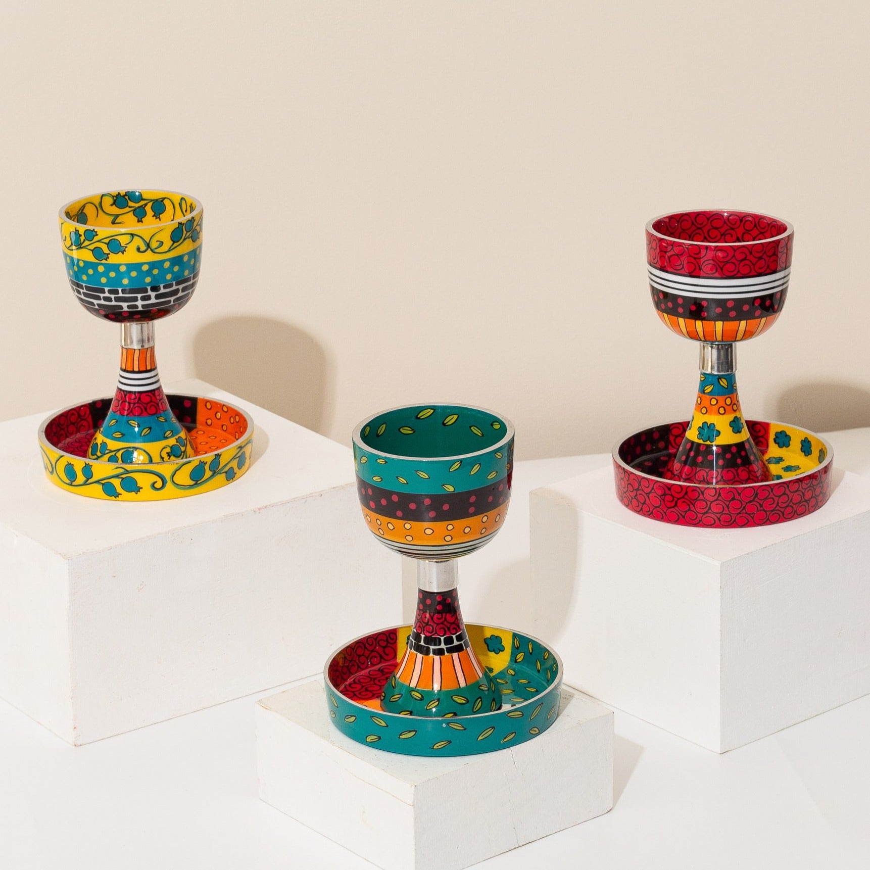 Artisan Enamel Kiddush Cup for Shabbat – Classic Premium