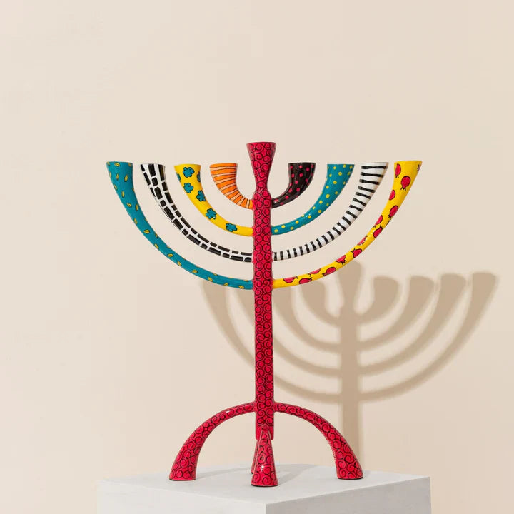 Artistic Hand-Crafted Enamel Menorah – The Classic Premium Series