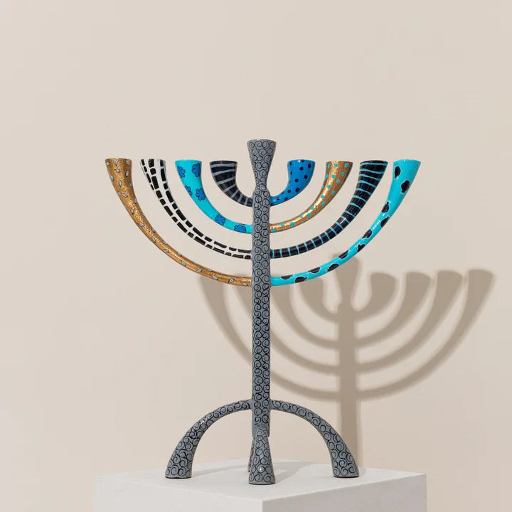 Luxury Hand-Crafted Enamel Chanukah Menorah – The Classic Premium Series