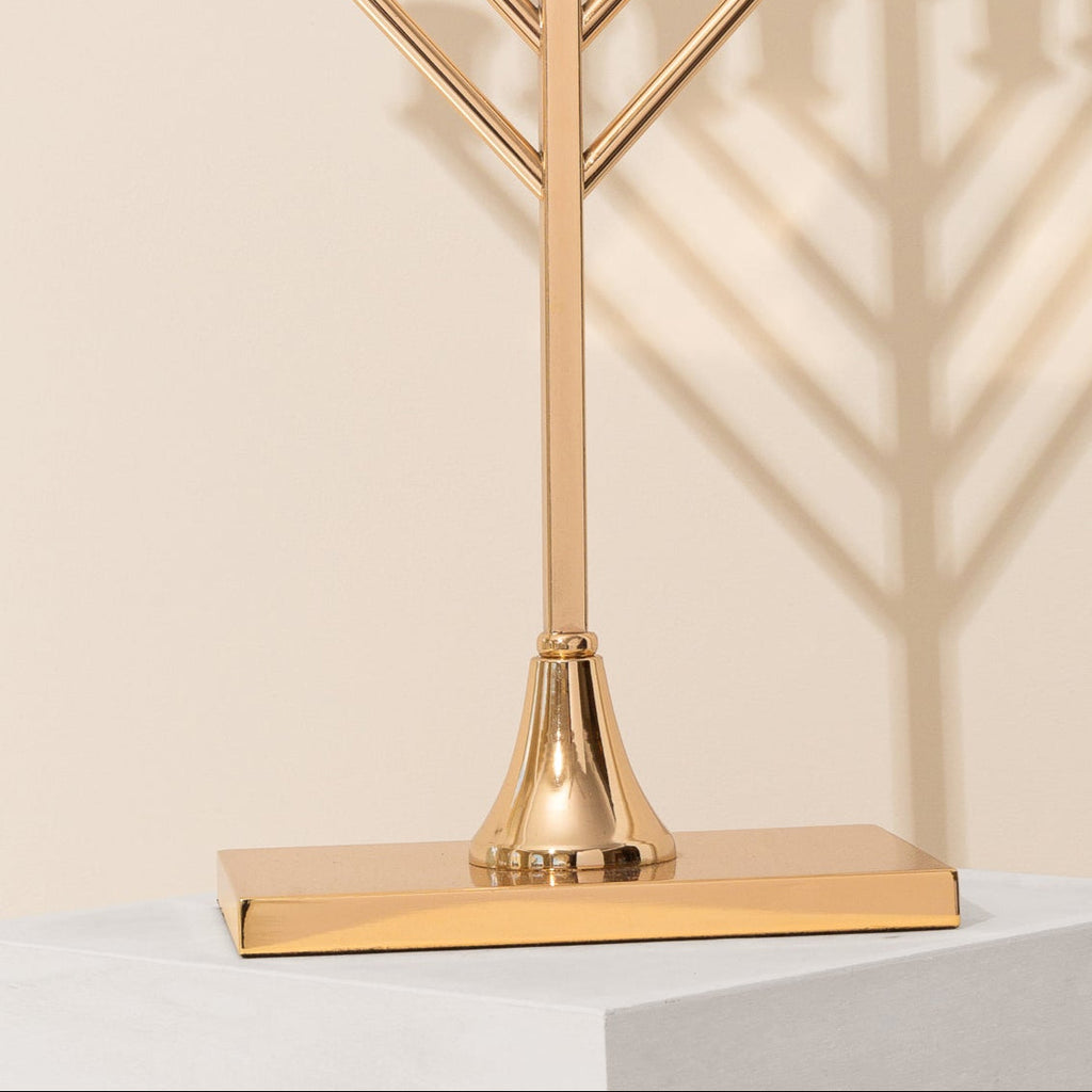 Elegant Gold-Plated Nickel Design for Hanukkah - Jerusalem Temple Series