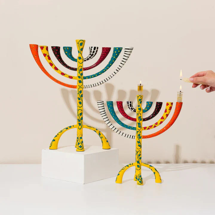 Artistic Hand-Crafted Enamel Menorah – The Classic Premium Series