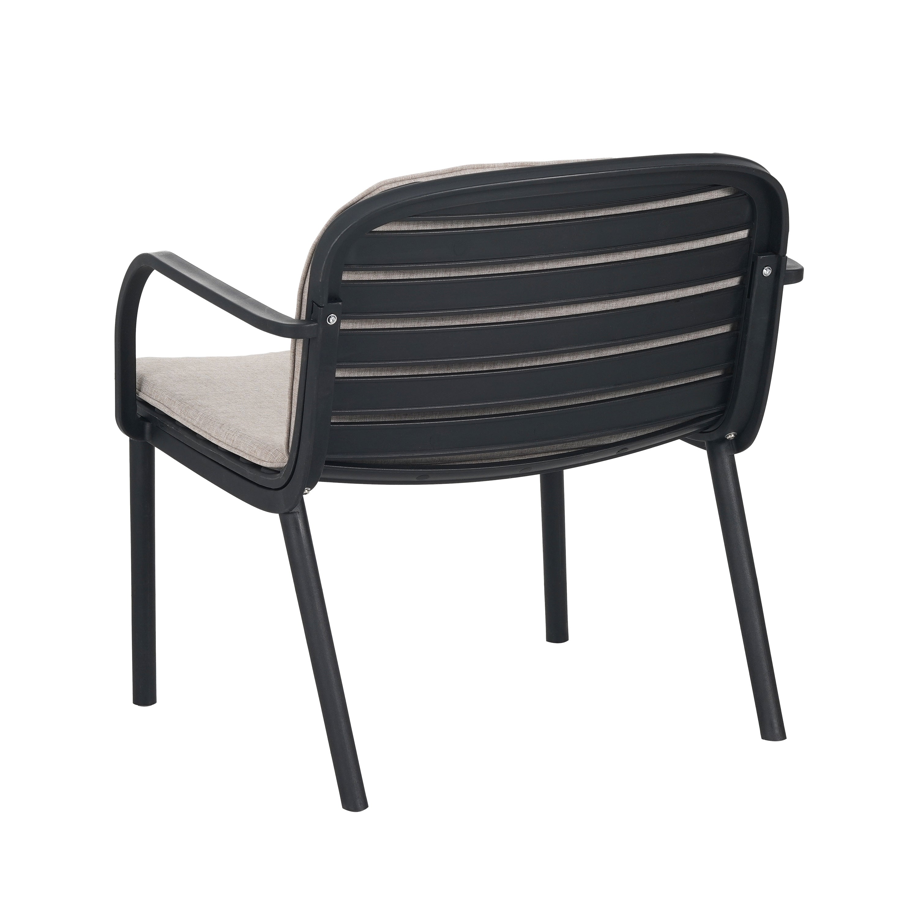 Outdoor Chat Set Polypropylene Black Beige Cushion 3 Piece Loveseat