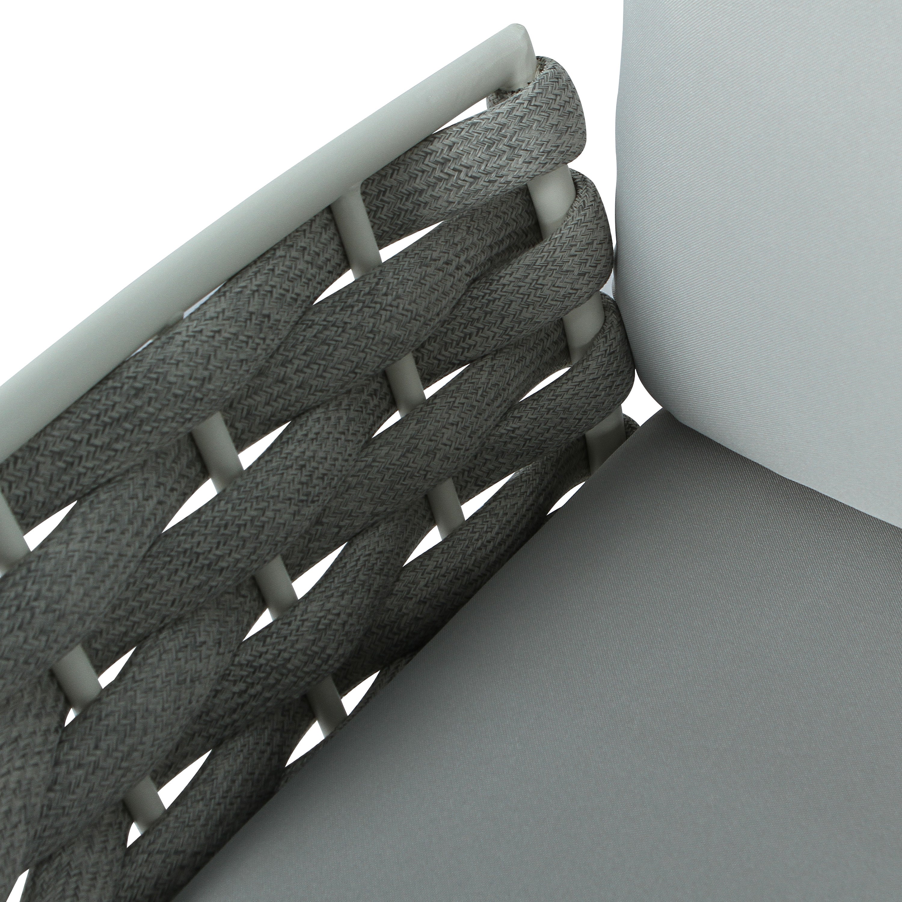 Outdoor Sofa Set Steel Rope Off White Gray Cushion 4 Piece Seats 4