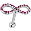 16G 1/4 Pink Gem Roped Infinity Cartilage Earring