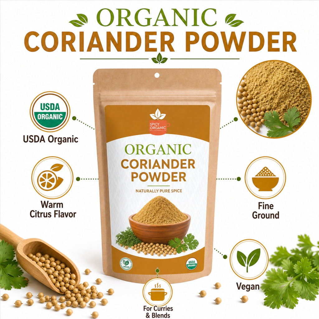 Organic Coriander Powder – USDA Certified Organic Ground Coriander Seeds