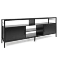 58 Inch Industrial TV Stand with Cabinets and Adjustable Shelf for TVs up to 65 Inch-Rustic Brwon