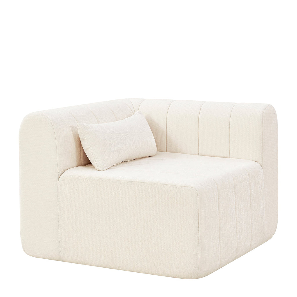 Sectional Sofa Modular Polyester Beige 4 Seat 145 In No Assembly