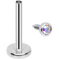 18G 5/16 Aurora 2mm CZ Internally Threaded Labret Monroe Tragus