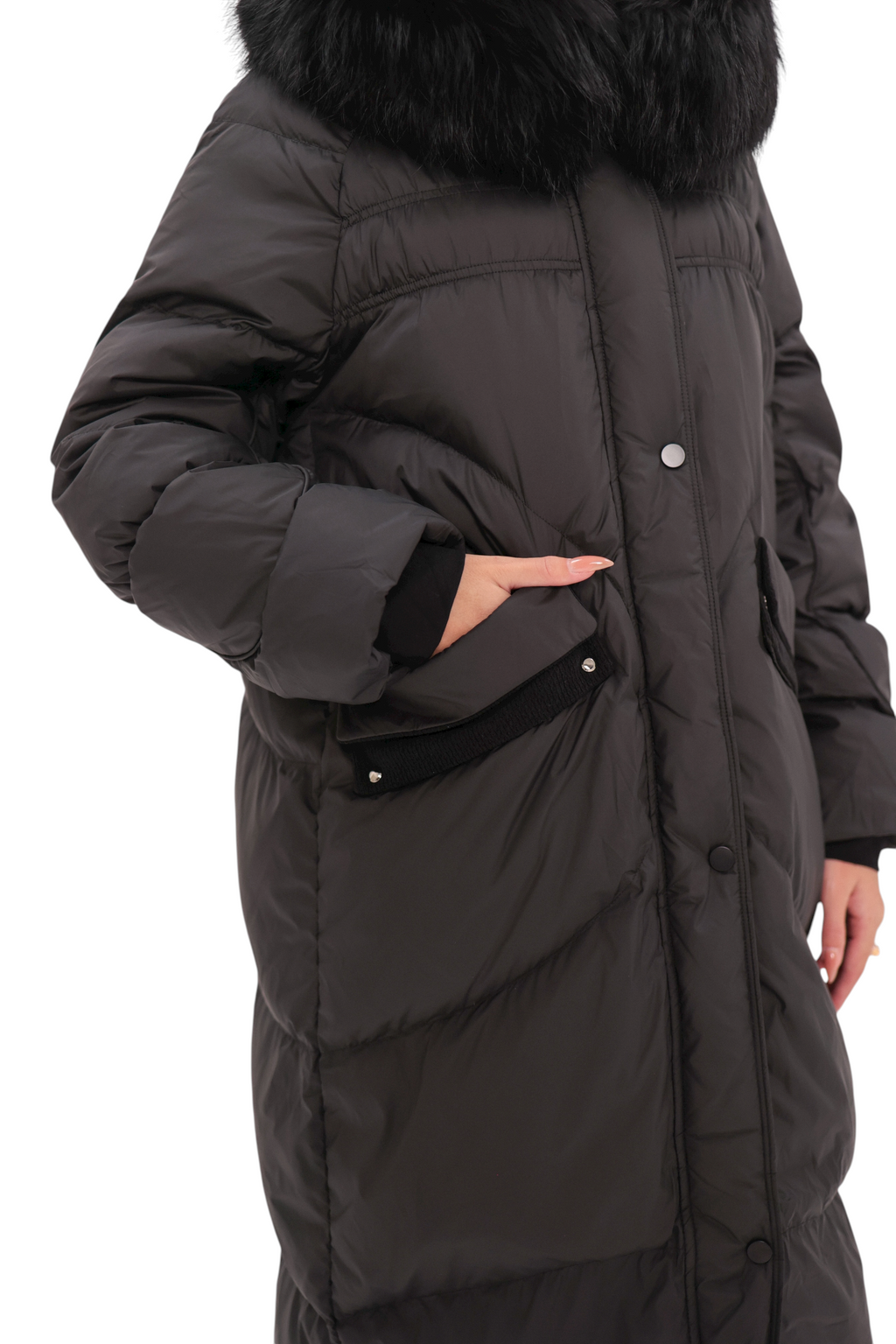 Genuine Fur Trim Down Fill Coat
