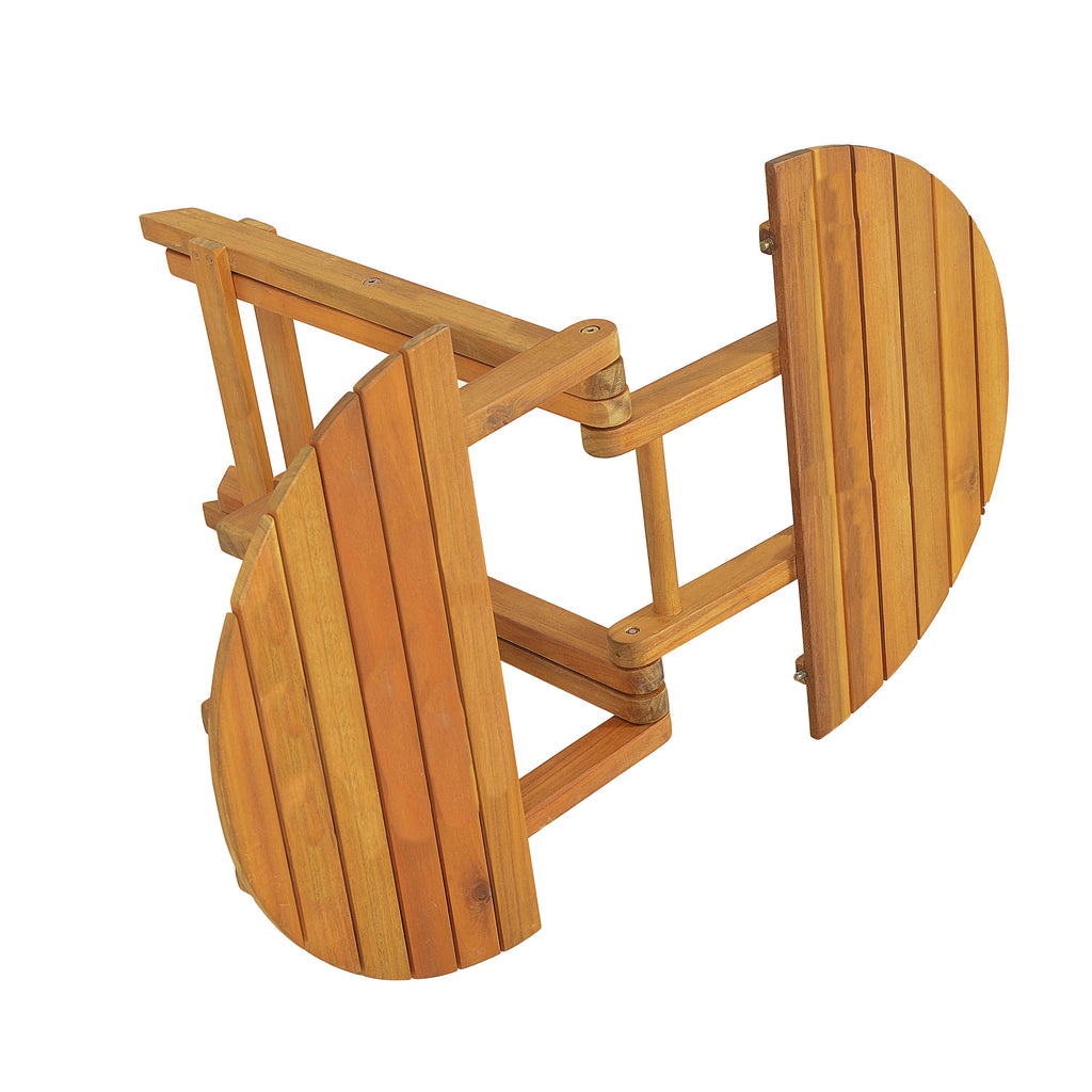 Outdoor Conversation Set Acacia Wood Cream Cushion 3 Piece Foldable
