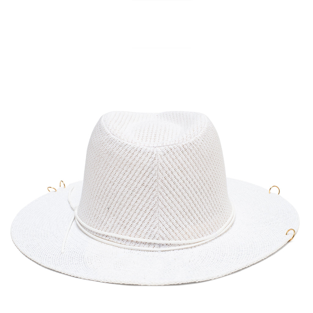 Antonella Double Chain Pierced Hat in White