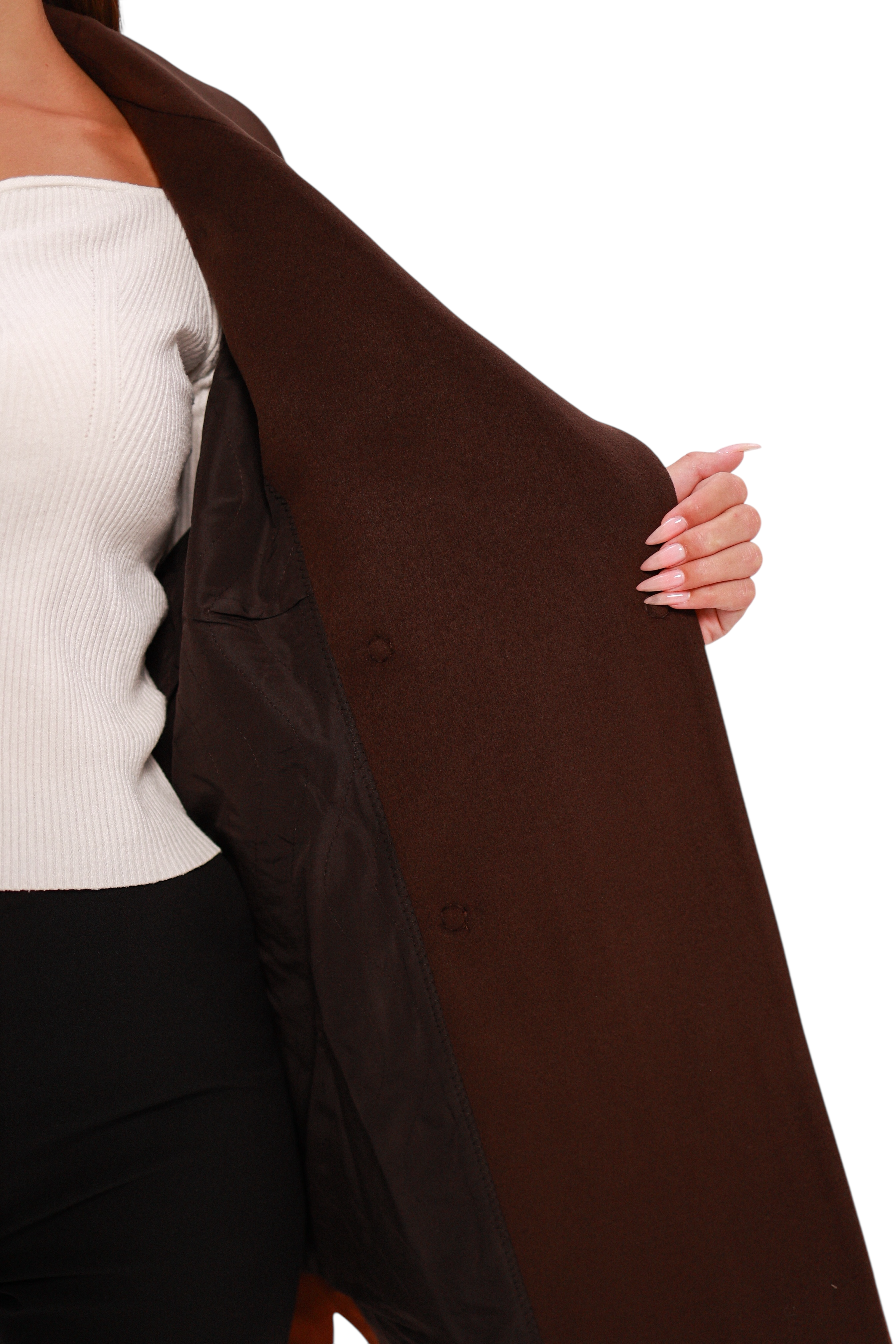 Sandro Cashmere Blend Overcoat in Cinnamon
