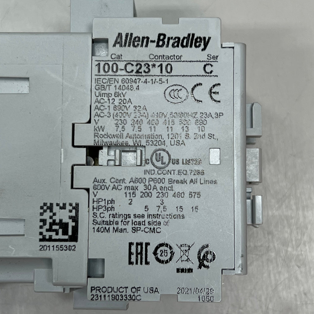 ALLEN BRADLEY IEC Contactor Non-Reversing 120/110v 60/50hz Grey 100-C23D10