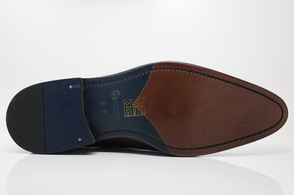Burnished Calfskin Lace-Up Oxford Black