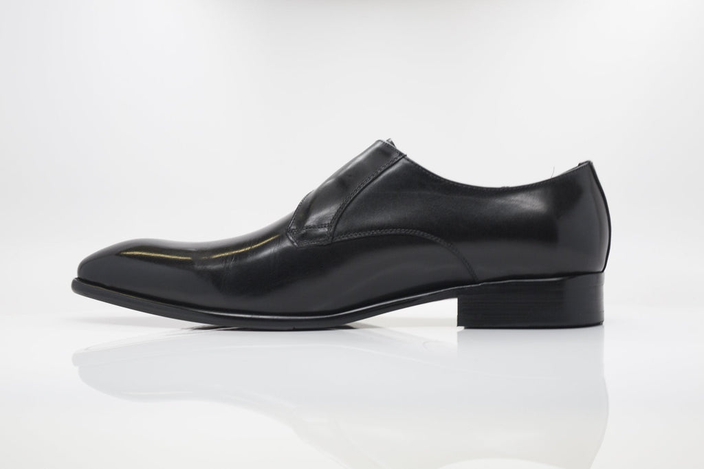 Burnished Calfskin Monkstrap Black