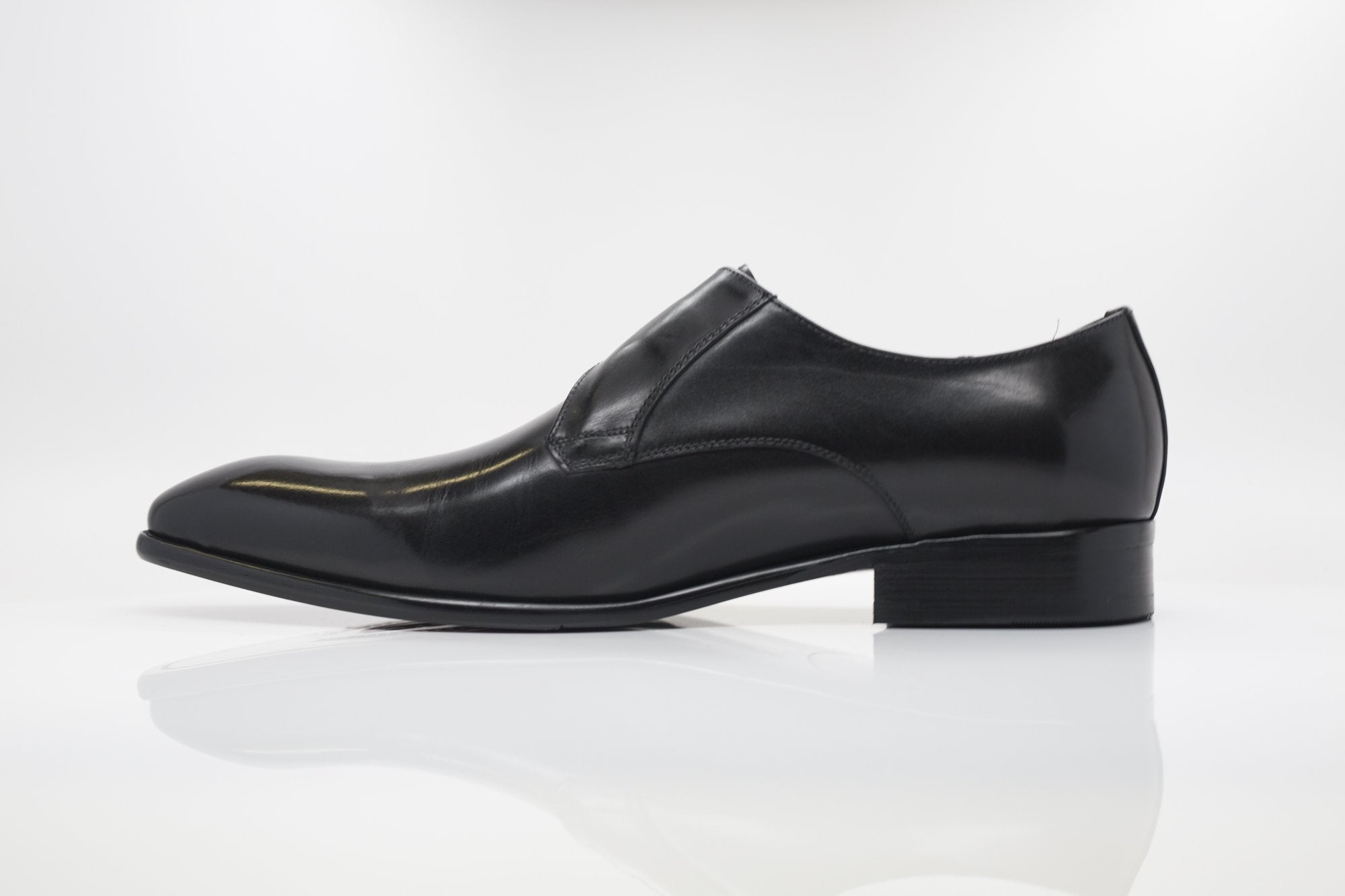 Burnished Calfskin Monkstrap Black