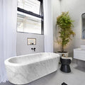 Imperial White Marble Hand Carved Freestanding Luxury Soaking Bathtub - 32x70x20