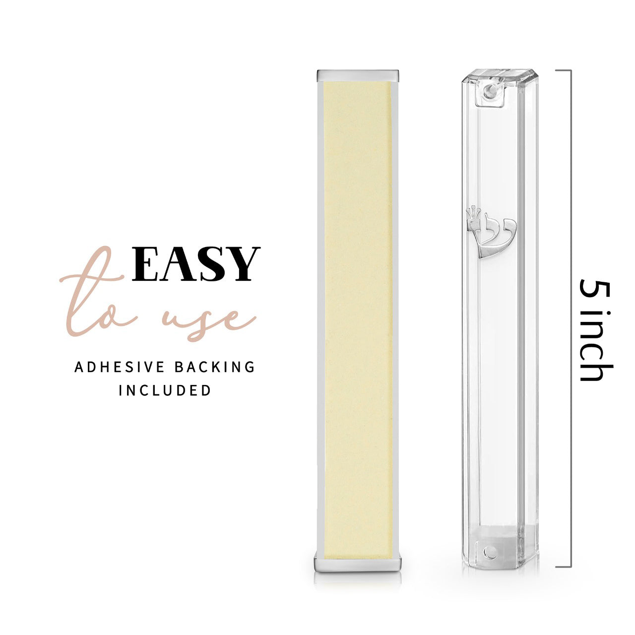 Mezuzah with Kosher Scroll – Transparent Minimalist Design with a Classic Touch