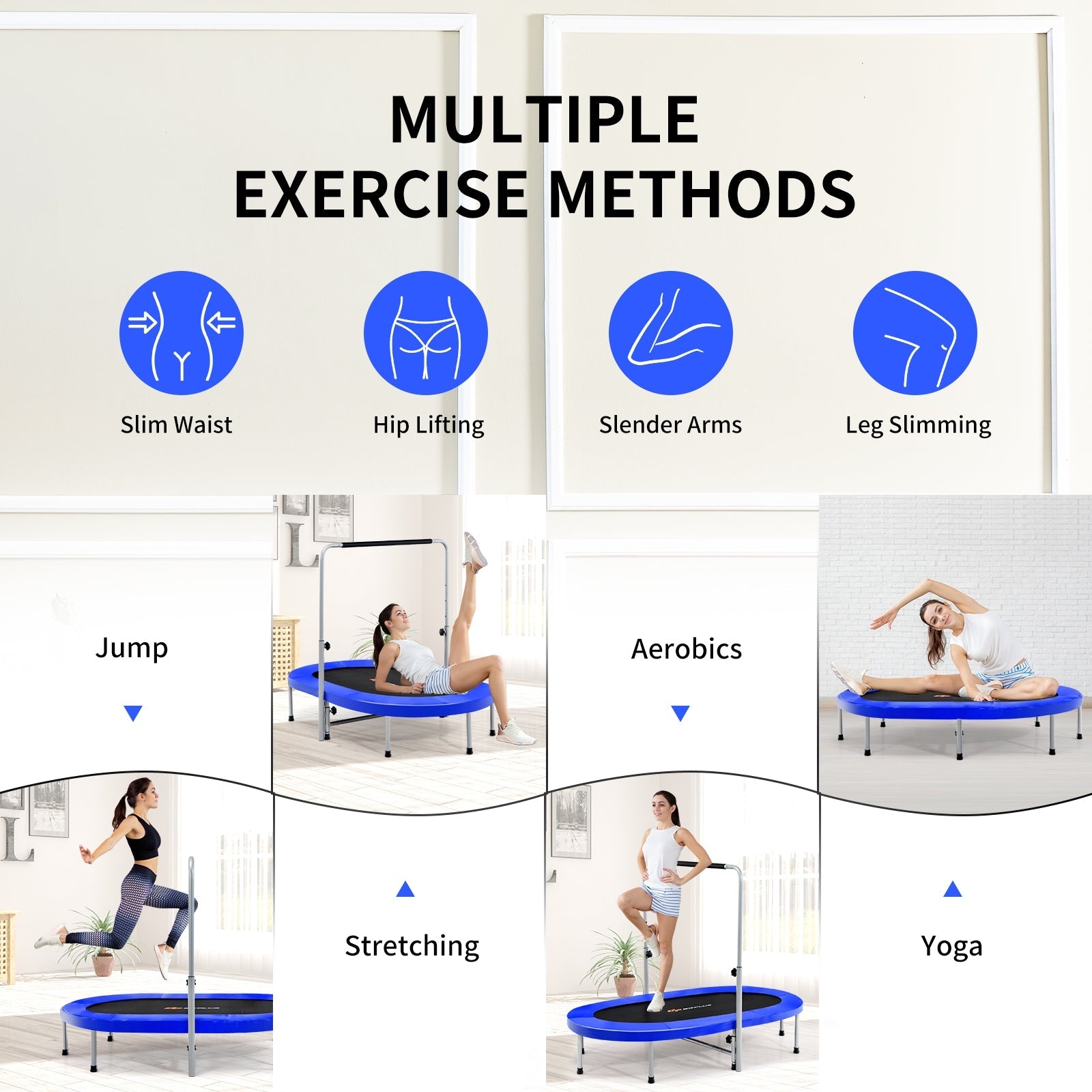 2-Person Foldable Mini Kids Fitness Rebounder Trampoline