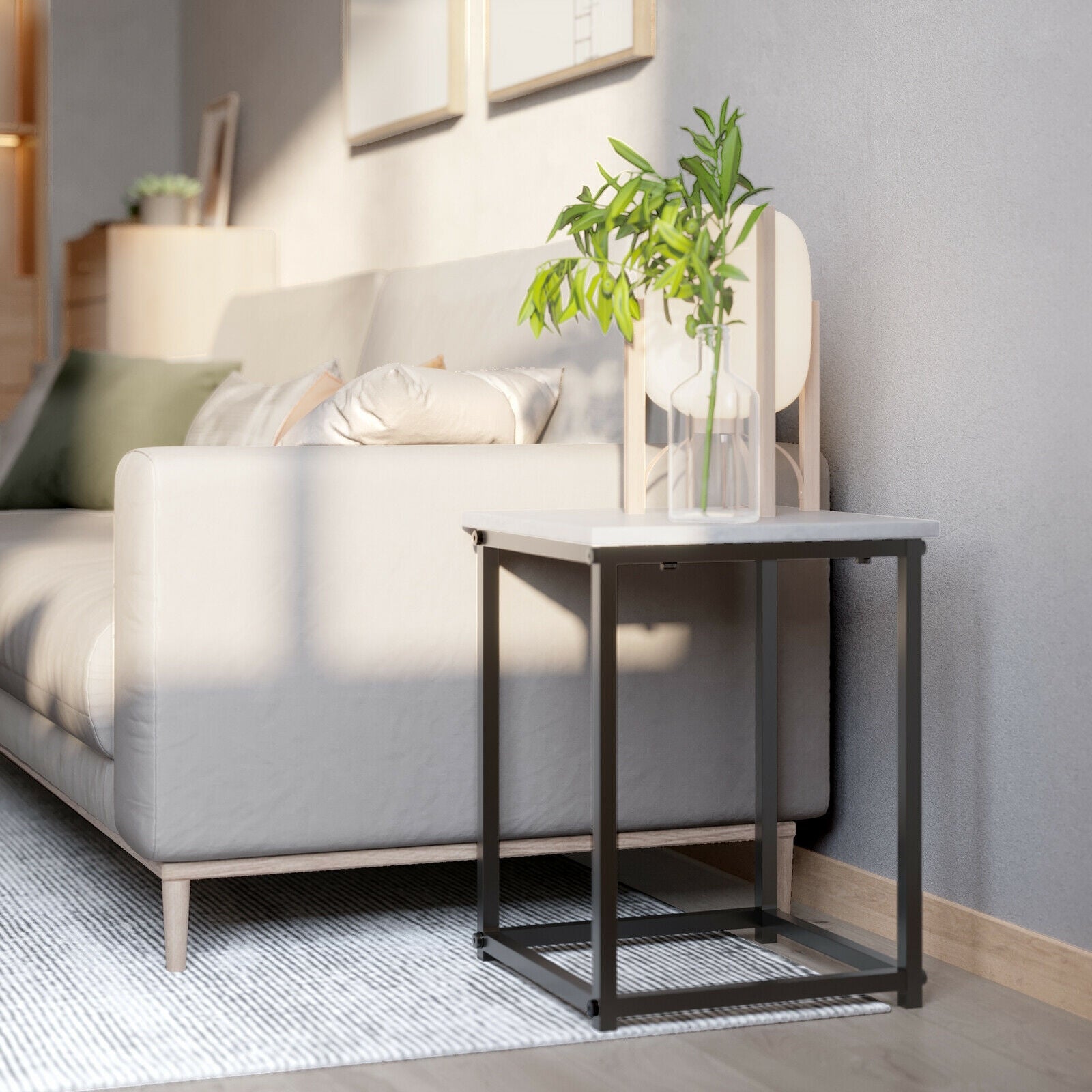 3-Piece Modern Faux Marble Coffee Table Set for Living Room