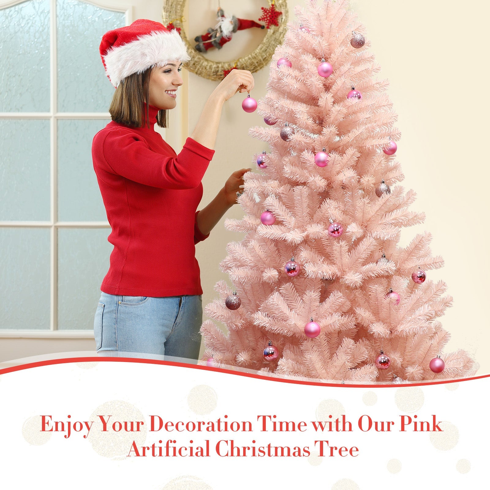 6/7 Feet Artificial Christmas Tree Hinged Full Fir Tree