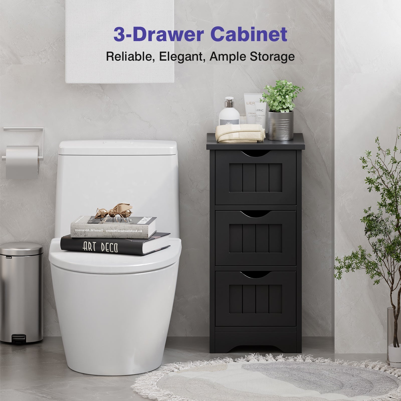 Bathroom Floor Freestanding Storage Organizer with 3 Drawers