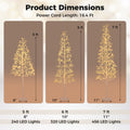 5/6/7 FT Lighted Birch Tree Pre-lit Twig Tree with 240/320/456 Warm White Light LED Lights