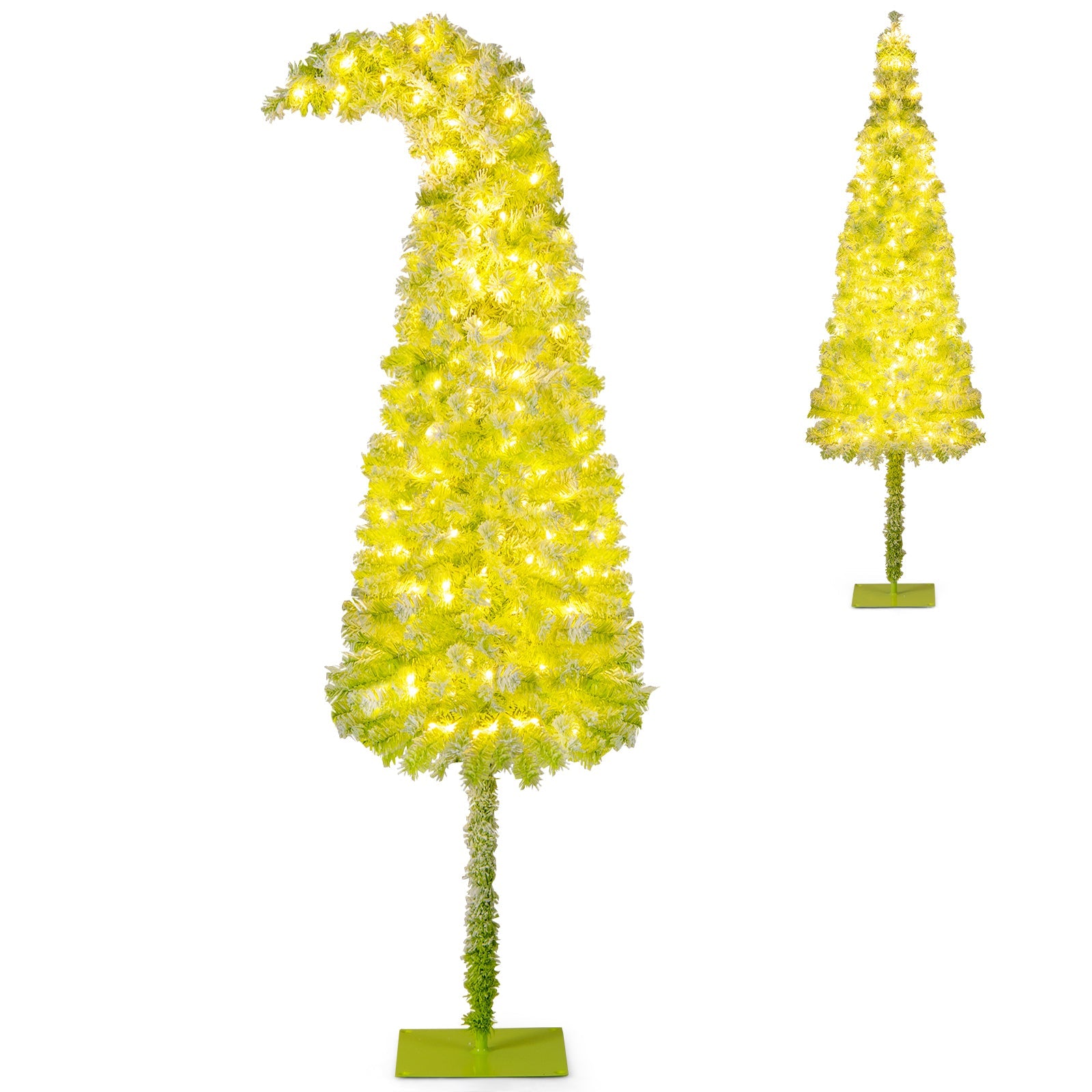 5/6/7 FT Whimsical Christmas Tree with Bendable Top and 216/290/366 Branch