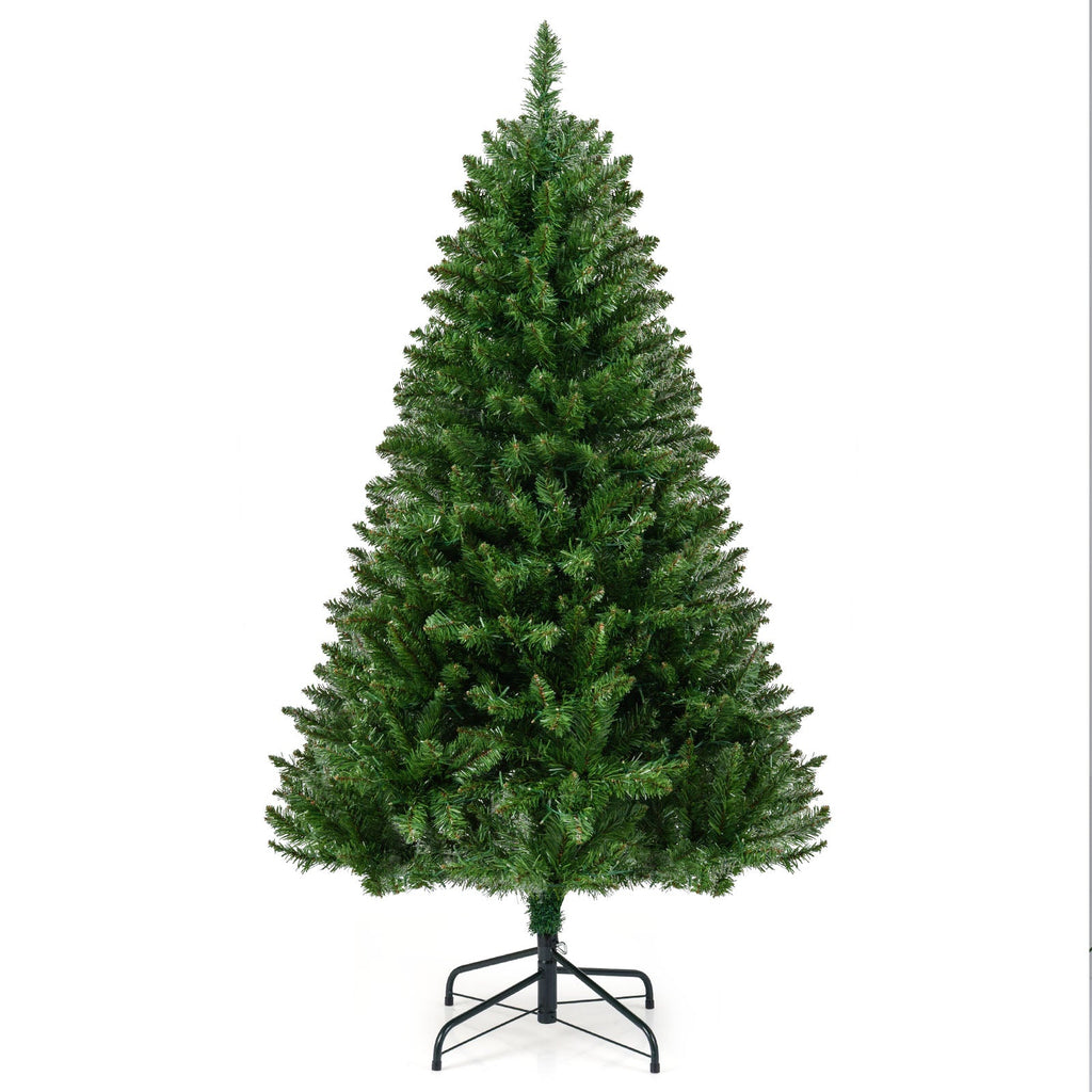 5/6/7 Feet Artificial Christmas Tree Hinged Xmas Tree with 7 Lighting Modes