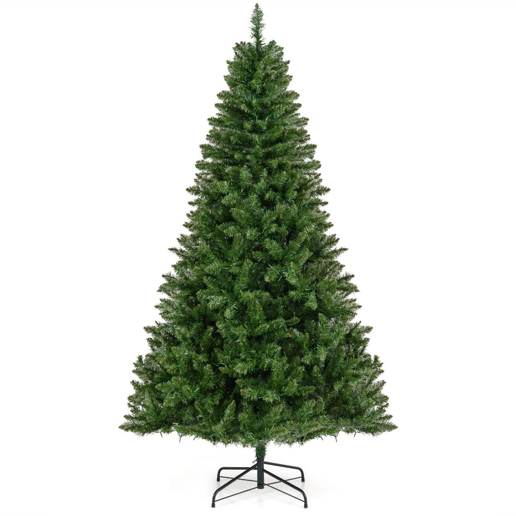 5/6/7 Feet Artificial Christmas Tree Hinged Xmas Tree with 7 Lighting Modes