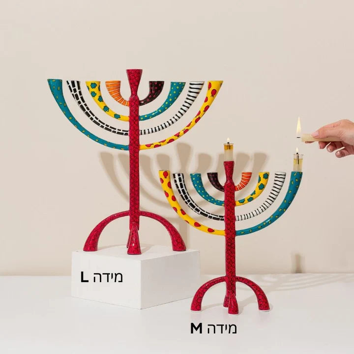 Artistic Hand-Crafted Enamel Menorah – The Classic Premium Series