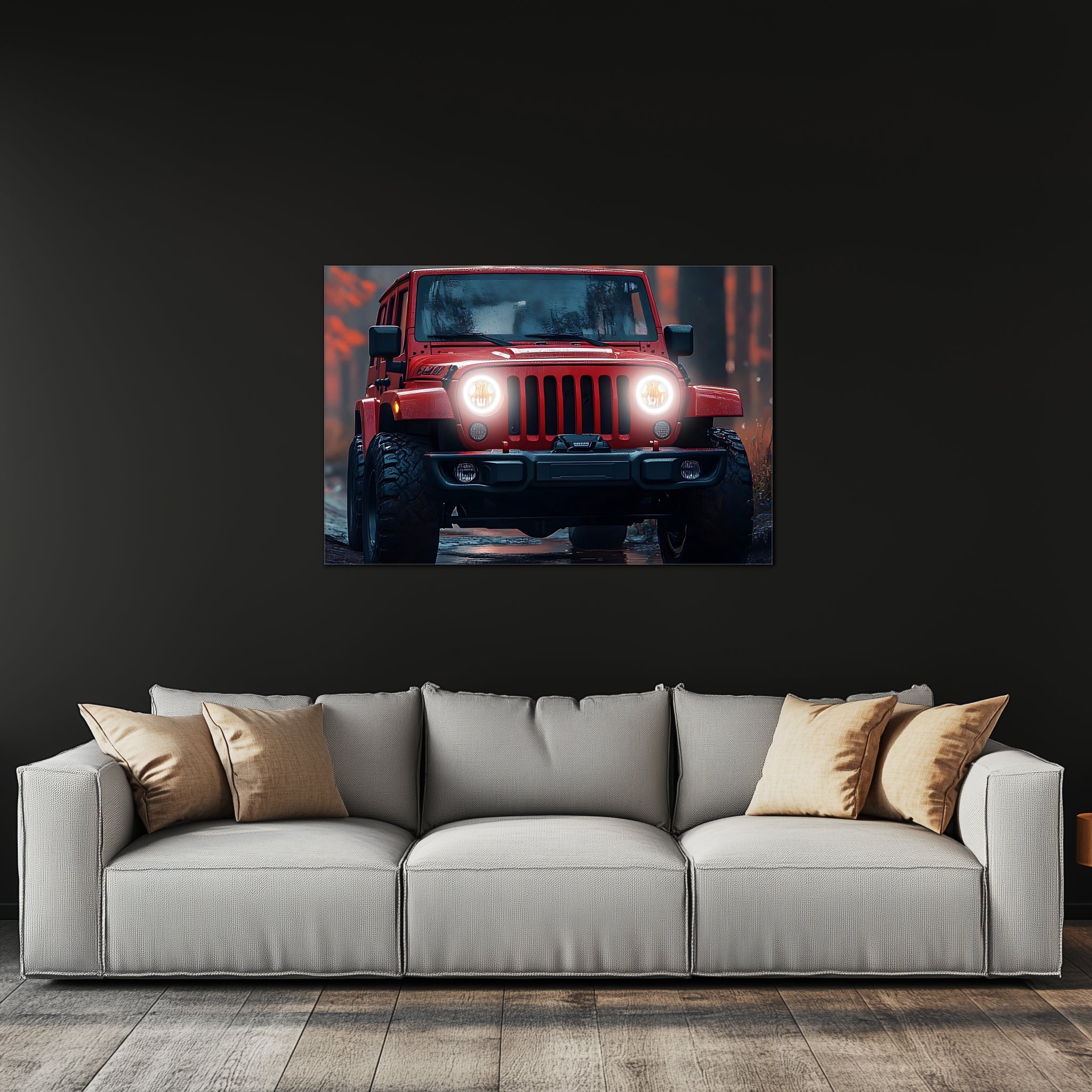 Neon LED Car Wall Art Sign Jeep Design UV Acrylic Lighted Garage