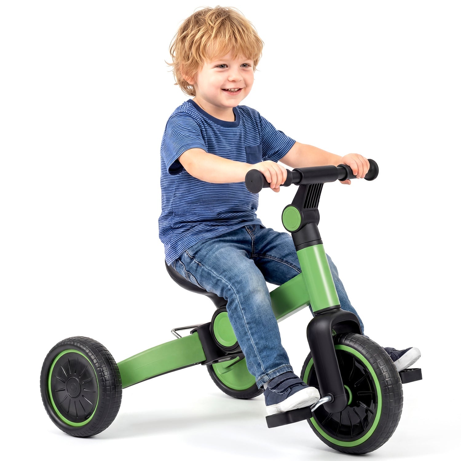 5-In-1 Toddler Bike Kids Balance Bike with Removable Pedals