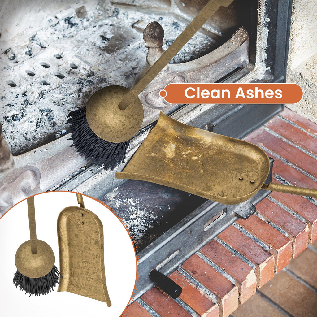 5 Pieces Fireplace Tool Set Fireplace Accessories with Poker