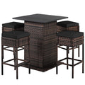 5 Pieces Patio Rattan Bar