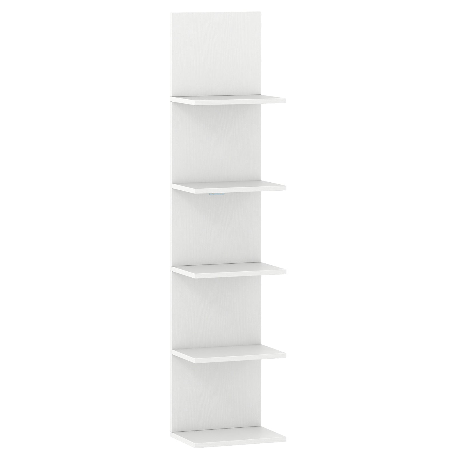 5-Tier Wall Mounted Shelf Unit with Wood Grain