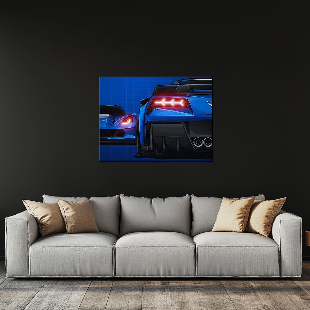 Neon LED Sports Car Wall Art Sign - Modern Automotive Garage Lighted Home Decor