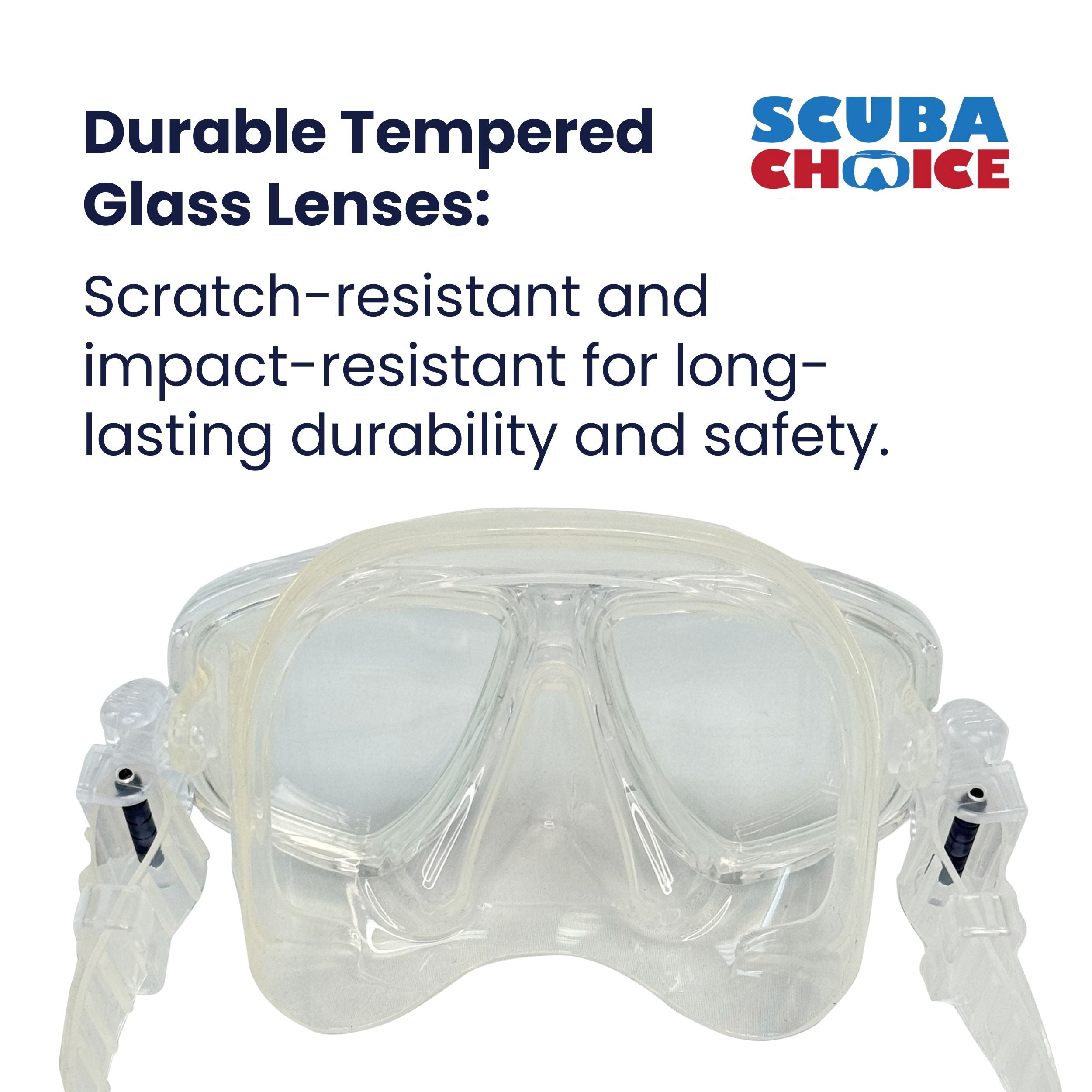Palantic M36 Translucent Blue/Clear Silicone RX Farsighted Gauge Reader Lenses Dive/Snorkeling Mask