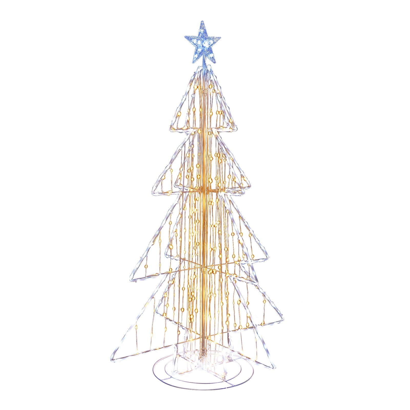 5 Feet Animated Christmas Tree with Warm and Cold LED Lights