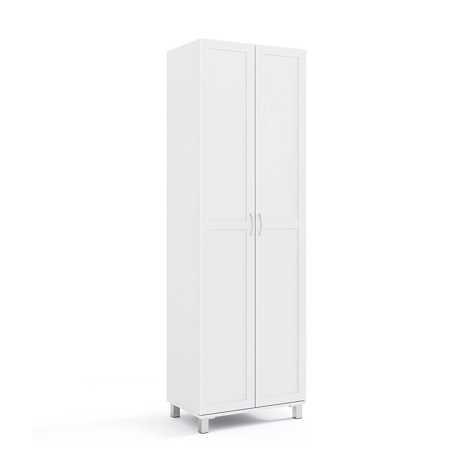73.5 Inch Freestanding Double Door Tall Versatile Storage Organizer-White