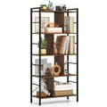 5-tier Bookcase 61 Inch Tall Industrial Bookshelf with Metal Frame