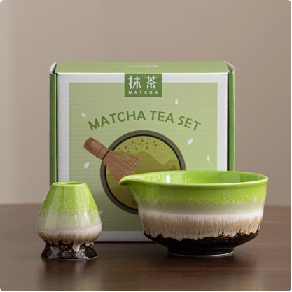 Ceramic Matcha Bowl Set – Two-Piece Stoneware