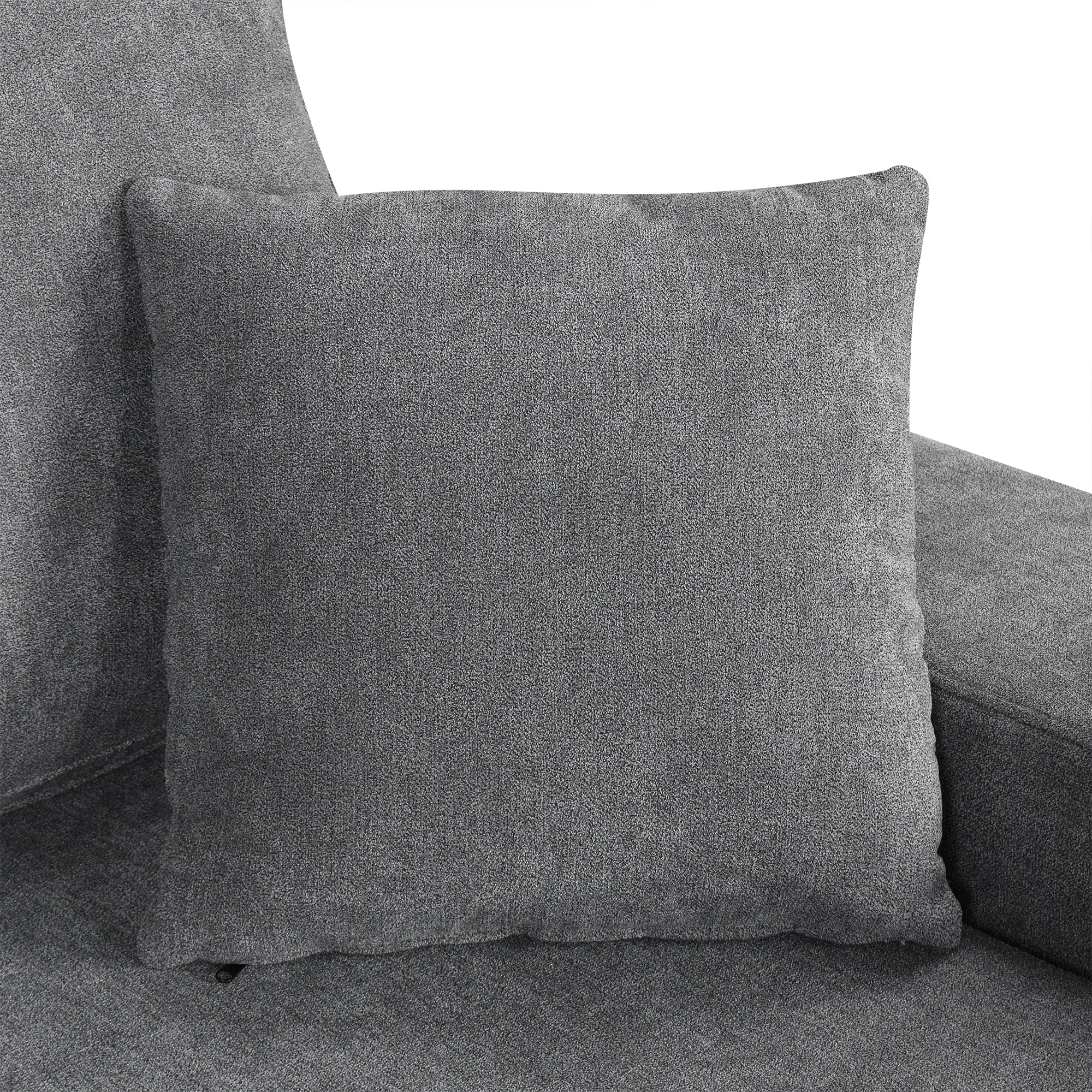 Sectional Sofa U-Shape Chenille Gray 5 Seat USB Ports Pull-Out 109 In